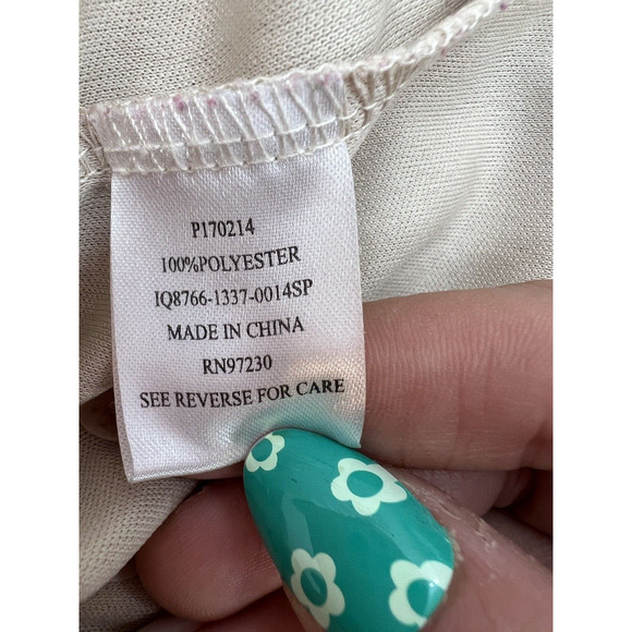 Almost Famous Shirt Womens Size Large Chevron V-Neck Short Sleeve - Picture 6 of 11